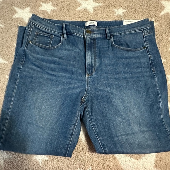 NWT THE LOFT SKINNY CROP MID RISE JEANS SZ 14 - Picture 2 of 6